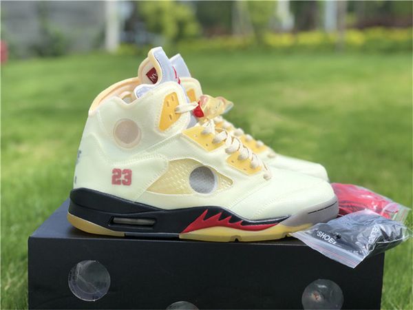 

2021 authentic 5 high sail mens dress shoes white fire red muslin black yellow metallic 5s outdoor sneakers with box