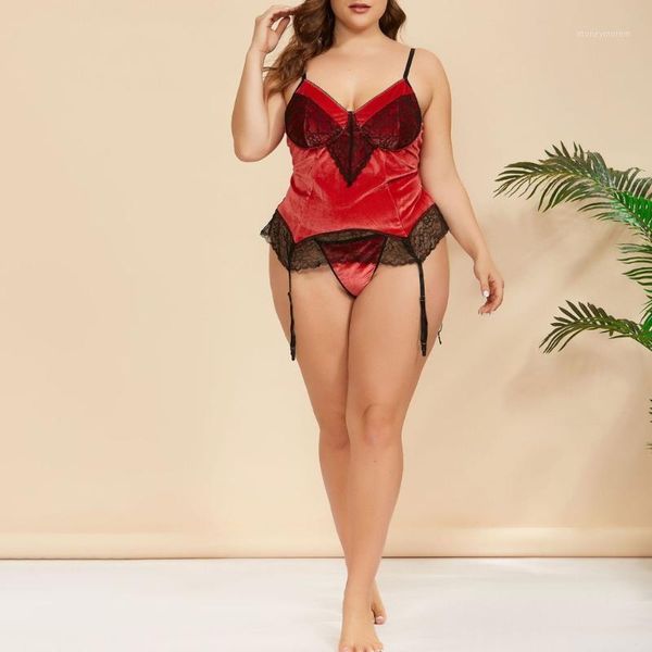 

women's sleepwear lace lingerie pajamas women underwear nightwear silk satin 2021 night large size homewear set lw1, Black;red