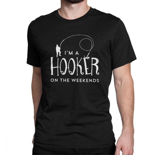 

sport midnite star men t shirt a hooker on the weekends funny fishing tees fisher fishermen crew neck clothes cotton summer t-shirt