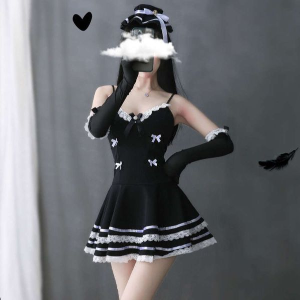 

new style underwear cute princs skirt sling maid game uniform seductive role play suit, Black;white