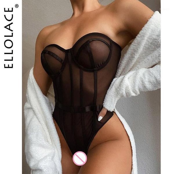 

ellolace bodysuit women lace strapless bodies for women female bodys overalls for slim bodycon body suit dropshipping1, Black;white