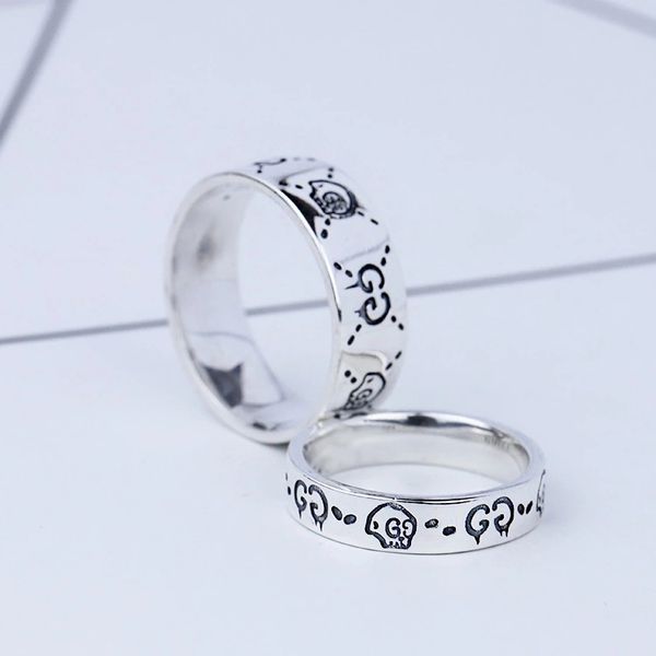 

men and women fashion love fearless love flower and bird eye ring retro sterling silver closed skull light luxury ring jewelry lovers gift04