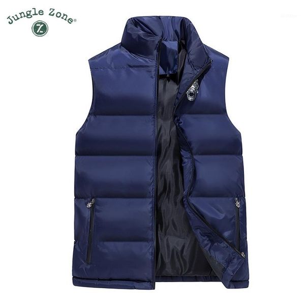 

jungle zone 2018 new men's sleeveless cotton jacket winter warm vest men's casual vest warm jacket mj0081, Black