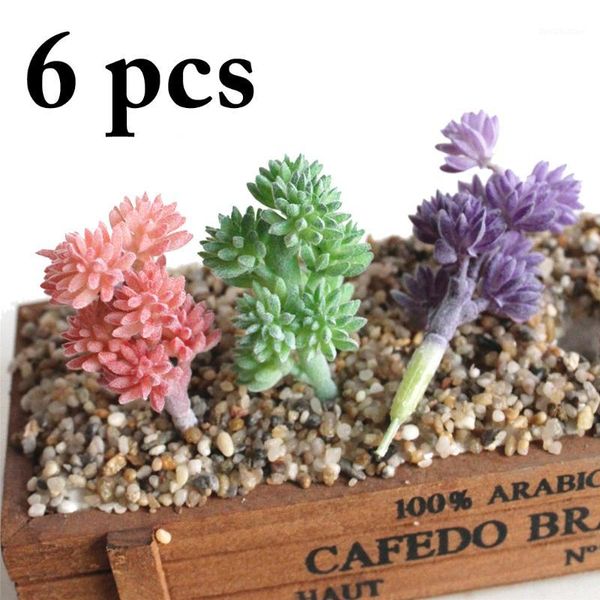 

decorative flowers & wreaths simulation succulent flower head flocking thin snow grass artificial creative diy supplies accessories home des