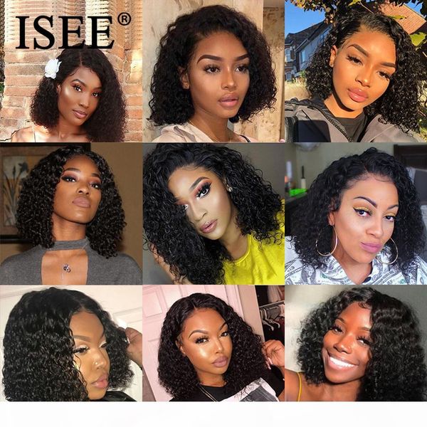 

lace front wig 360 lace frontal wig brazilian curly human hair wigs, Black