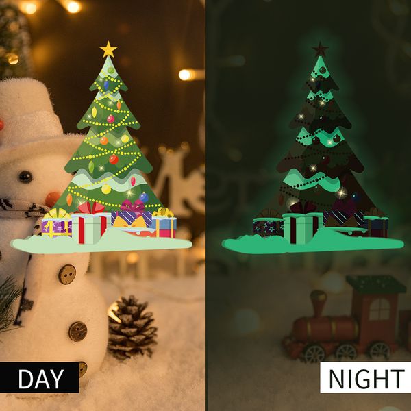 

xmas luminous stickers christmas wall decorations home new year window sticker