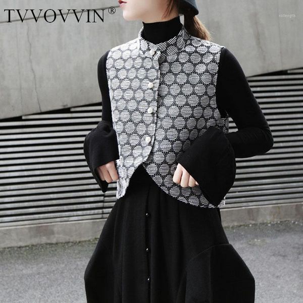 

sheath women vest fashion new 2019 polka dot single breast sleeveless small fresh casual loose minority vest b0091, Black;white