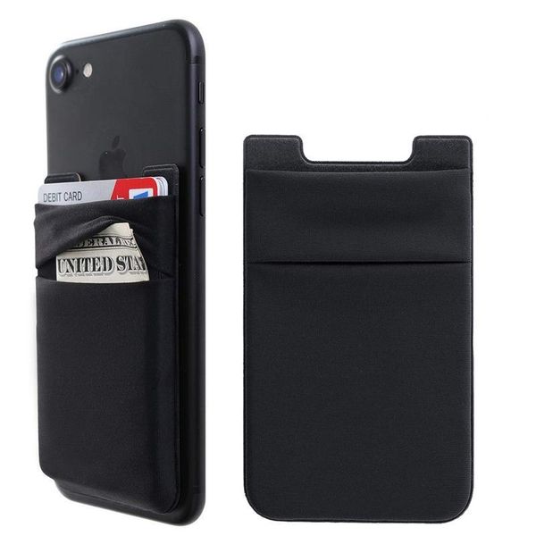 

1pc 5.8 x 8.8cm adhesive sticker dual pocket mobile phone id card holder cell phone wallet credit card band card b wmtgfg