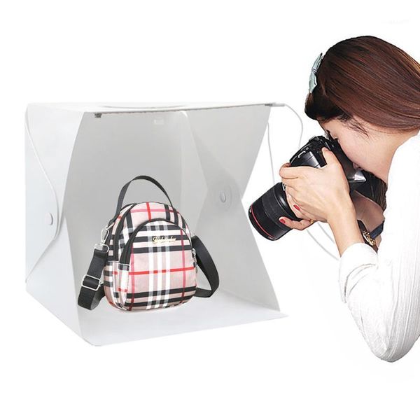

lighting & studio accessories mini po pography room portable folding softbox tent kit 2 led panel background 1