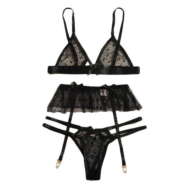

bras sets ladies strap lace crochet cutout teddy lingerie embroidery gauze underwear backless vest panties padded bralette1, Red;black