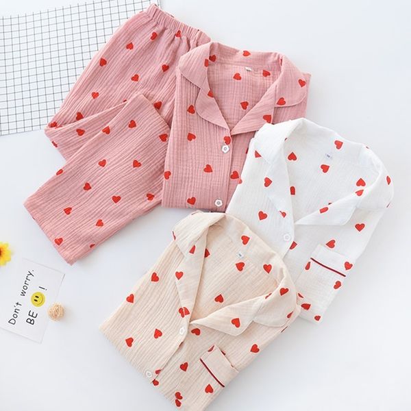 

women pajamas sets long sleeve trousers female sleepwear 100% cotton turn-down homewear pijamas women's pyjamas loungewear t200707, Black;red