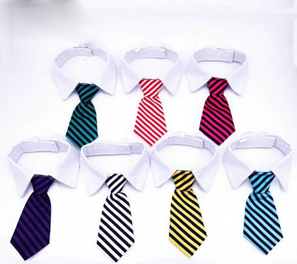 

collar new pet cat striped tie bow cute dog necktie wedding adjustable puppy red/blue/yellow ing