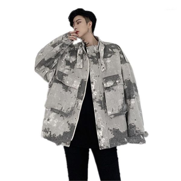 

men's jackets vintage loose jacket men casual hip hop camouflage waterproof streetwaer jaqueta masculina clothes cc50jk1, Black;brown