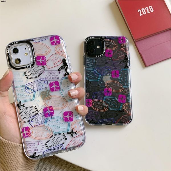 

tide brand color airplane ticket map is suitable for iphone11pro max mobile phone shell se2 protective sleeve xsmax