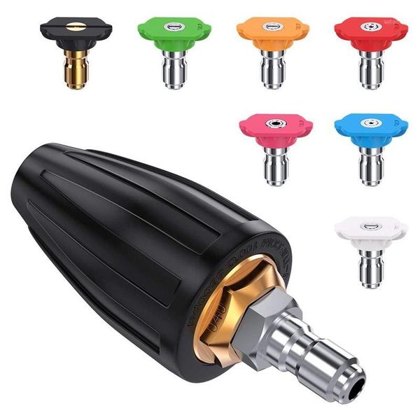 

pressure washer nozzle spray tips full set, 4000psi rotating turbo nozzle, 1/4inch quick connect1