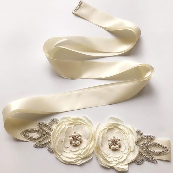 

ladies bridal belt pearl flower bride wedding dress belt bridesmaid dress waistband banquet dresses accessories, Black;brown