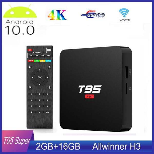 

t95 super smart android 10 tv box allwinner h3 gpu g31 2gb ddr3 ram 16gb 2.4g wifi hd ott media player