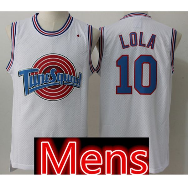 Mens Space Jam Jersey 23 Michael Bugs 1 Bunny Daffy 2 Duck Lola 10 Bunny 13 Tweety 22 Bill # Murray Maglie da basket Nero Bianco s-xxl