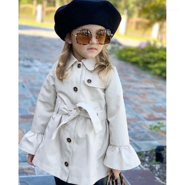 

coat 2021children's baby windbreaker jacket autumn fashion single breasted cotton solid outerwear trench 2-7y1, Blue;gray