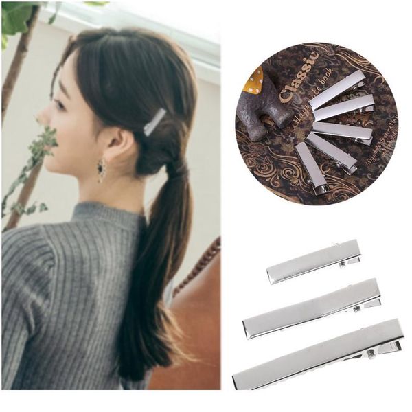 

50 pcs silver flat metal single prong alligator hair clips barrette for bows diy accessories hairpins acc wmtazp