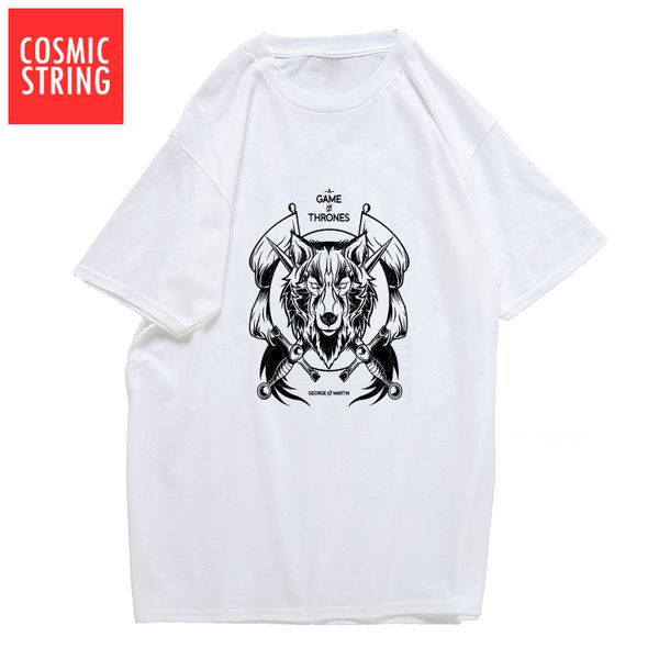 

cosmic string short sleeve wolf print casual summer loose tshirt o neck male s sport hooded sweatshirt hoodie men t shirt