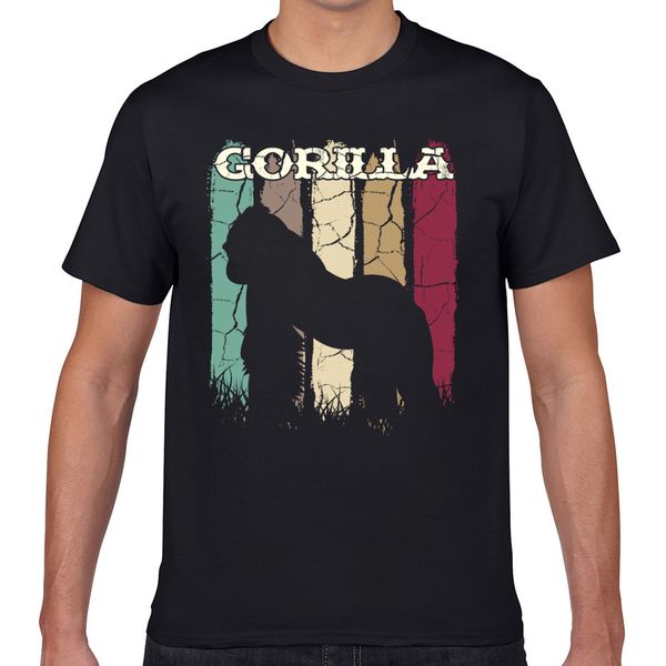 

t shirt men retro style vintage gorilla silhouette 70s primate casual black geek male tshirt xxxl sport hooded sweatshirt hoodie