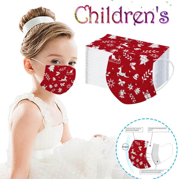 

новый elk unisex cute 25 # одноразовой printed рождество маски soft для детей 3-слойная дышащей красных маски рот обложки mascarilla