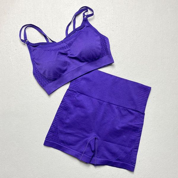 

yoga outfits 2 piece training set women strappy sports bra and energy seamless shorts gym clothing active wear joggers women1, White;red