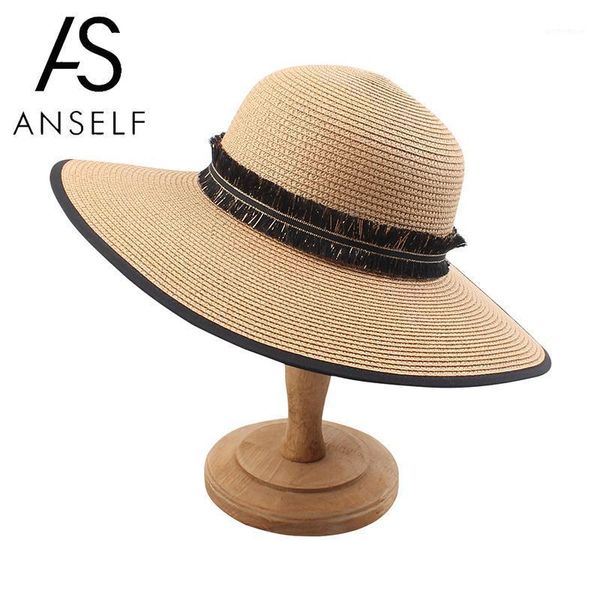 

2020 fashion ladies caps women raffia straw hat tassel beach sun hat summer cap loose sunscreen sunshade dome cap visors1, Blue;gray