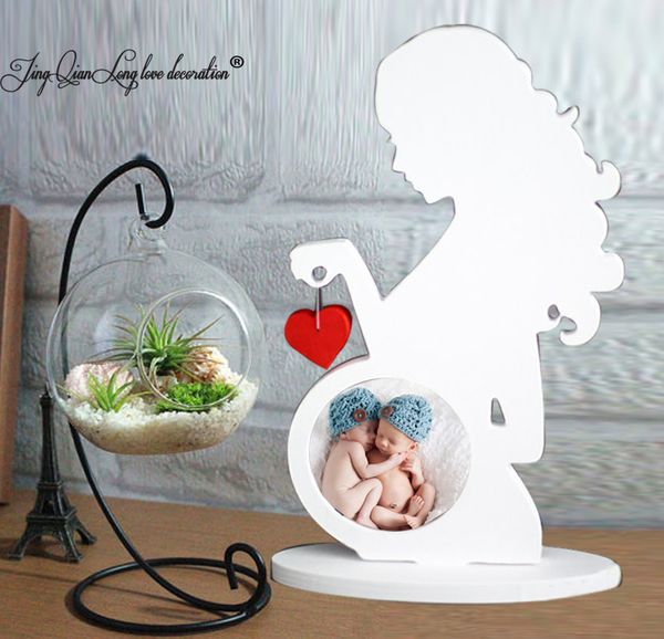 baby fotolijst Ultrasound Sonogram frame. Geschenk. Zwangere vrouw silhouet. Kinderkamer decor Staand Letterbord 201201