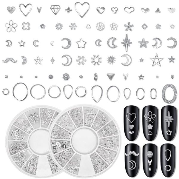 

1box nail rhinestone alloy silver diamond nail art decorations glitter diy 3d jewelry, Silver;gold
