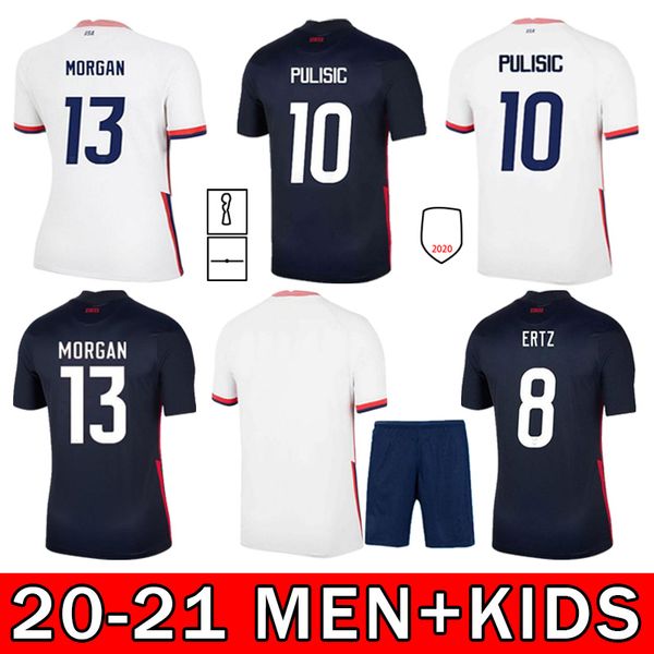 

2021 soccer jersey lloyd rapinoe heath ertz bradley pulisic 20 21 fans version home away high-quality adult+kids kit football shirt, Black;yellow