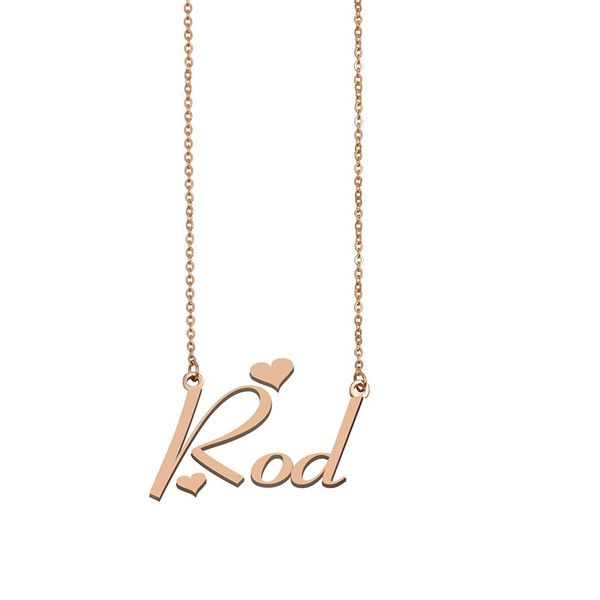 

Rod Name Necklace Custom Nameplate Pendant for Women Girls Birthday Gift Kids Best Friends Jewelry 18k Gold Plated Stainless Steel, Silver