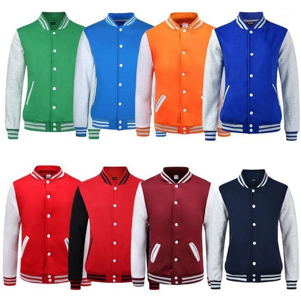 

men women college baseball jacket letterman varsity coat green orange navy blue maroon red boy girl1, Black;brown