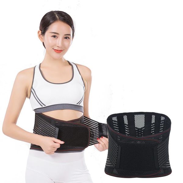 

brace belt lumbar lower double adjust back pain relief waist support sport accessories kg-251, Black;gray