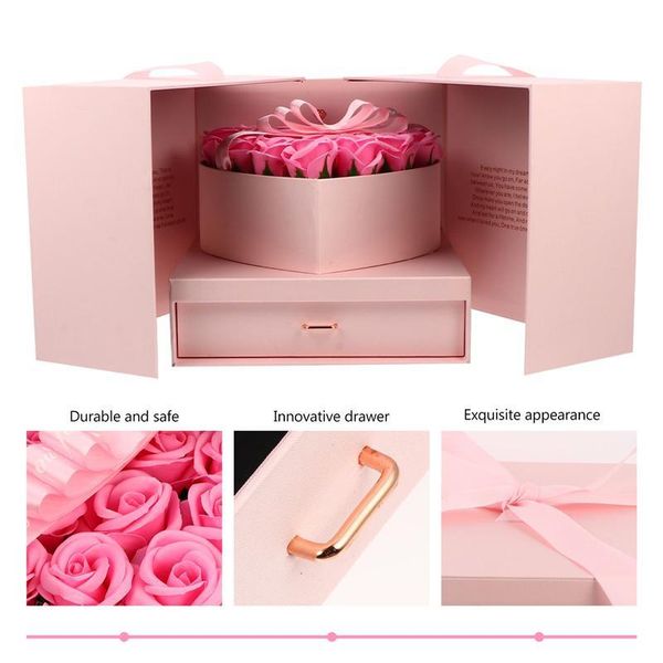 

1 set soap flower birthday gift box cube gift box valentines day