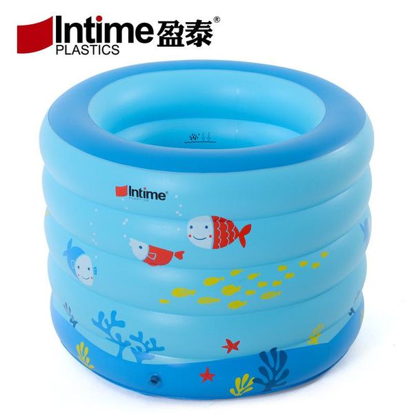 

intime 106cm inflatable round swimming pool baby bathtub children kids outdoor indoor activities garden parties 106x75cm blue