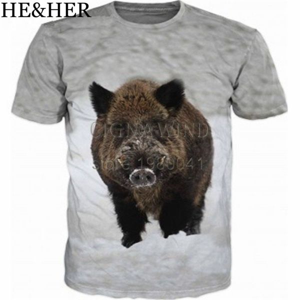 

cool animal wild boar men 3d print shirts oversized anime humor men clothing