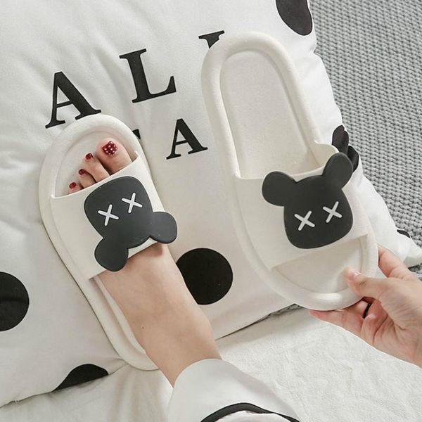 

2021 fashio summer slippers shoes women cute open toe low platform flip flops for women house indoor flat beach slides, Black