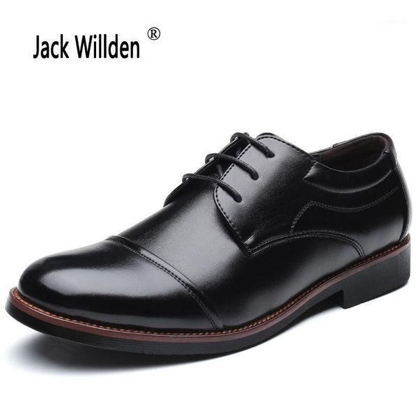 

dress shoes jack willden big size 48 fashion men's business leather black brown round toe british lace-up men formal derby shoes1