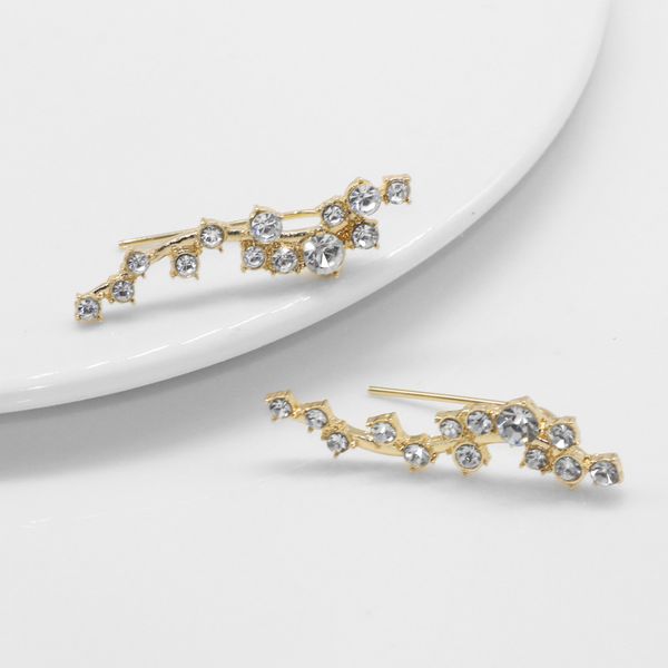 

europe and america cross border new style earrings gold alloy diamond earrings fashion womens rattan man earrings simple all-matching, Golden