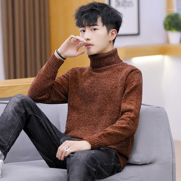

winter thick sweater turtleneck pullovers casual pullover men simple mens 2019 new turtleneck sweaters1, White;black