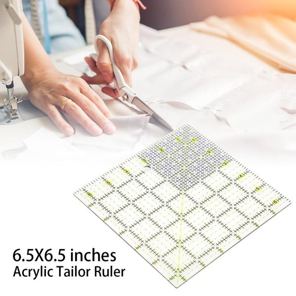 

6.5x6.5 inch translucent patchwork ruler diy acrylic sewing quilting tool square sewing ruler cutting machine accessories, Black