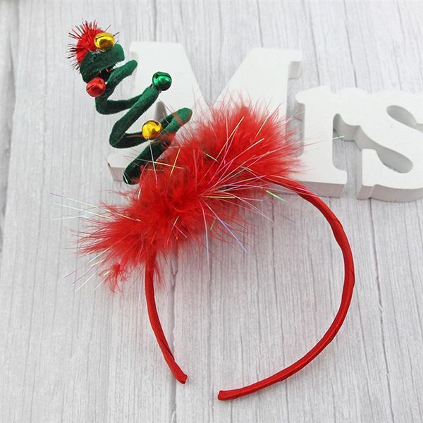 

christmas feather hair band funny xmas hair hoop spiral spring headdress party favors p props for kids (green)