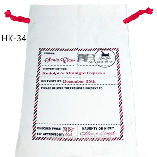 

128pcs / серия red stripe санта сакс конфета рождество санта кулиской холщовый мешок персонализированные kid подарков санта мешок большой wm