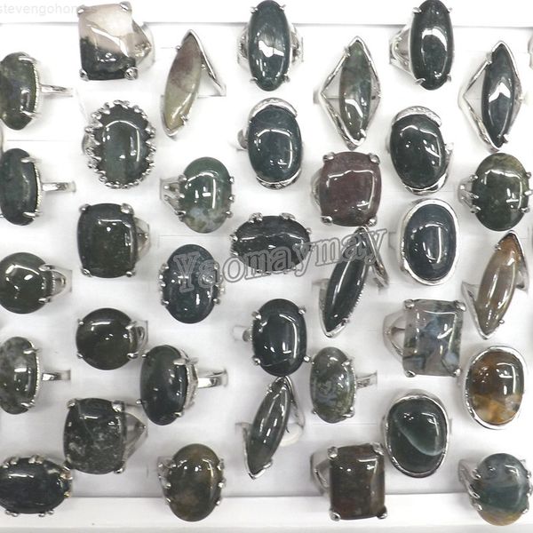 

big natural mix color aquatic 50factory/lot agate rings factory price ing, Golden;silver
