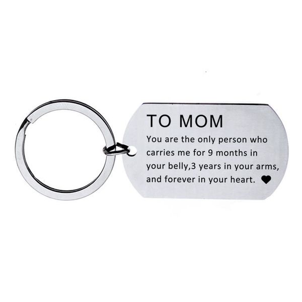 

mother's day gift keychain stainless steel charm keyring family jewelry christmas gifts thanks giving day mom gift, Slivery;golden
