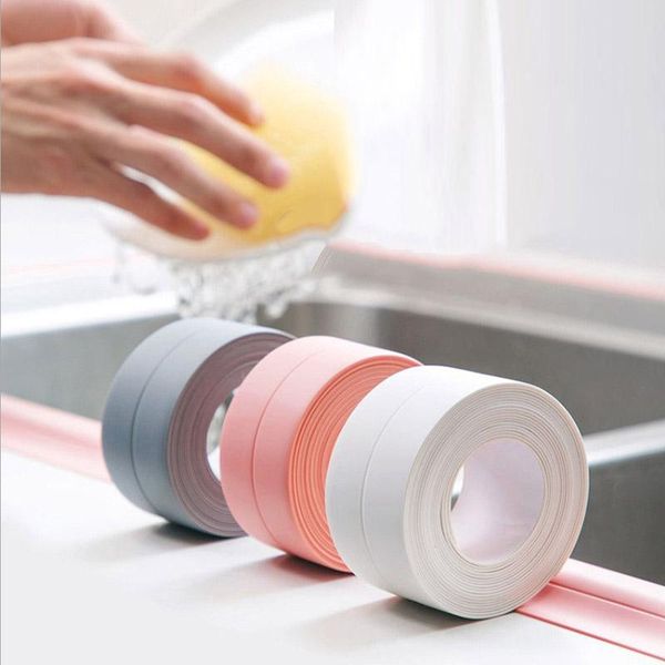 

1roll pvc bathroom wall sealing strip waterproof mold adhesive kitchen sink sink edge self-adhesive adjustment tape bathroom