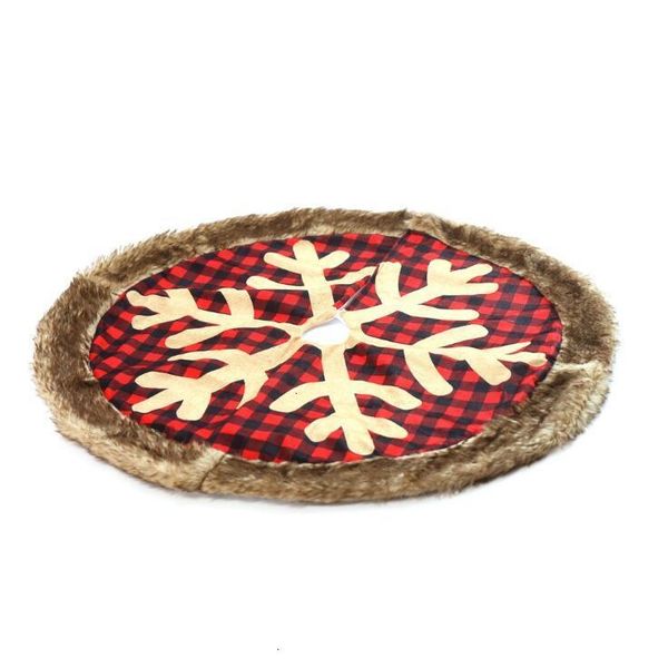 

snowflake new tree skirt red plaid bottom skirts party window christmas decorating gift ornamention
