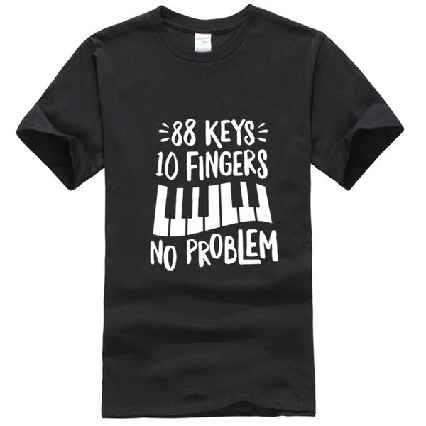 

cool piano 88 keys 10 fingers no problem wome summer fashion streetwear casual short sleeve funny sport hooded sweatshirt hoodie t shirt